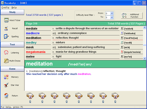 Vocaboly Screenshot